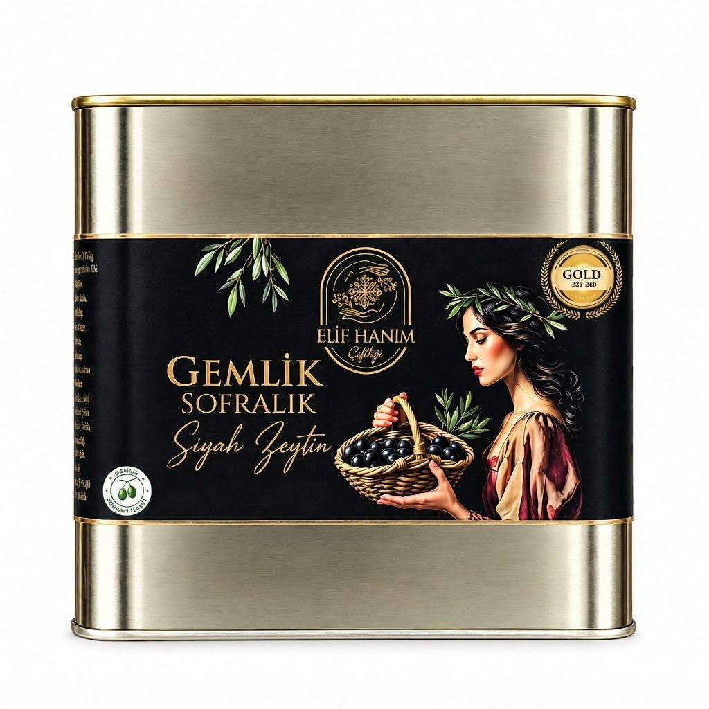 Gemlik Gold Siyah Zeytin 2 kg (Teneke)