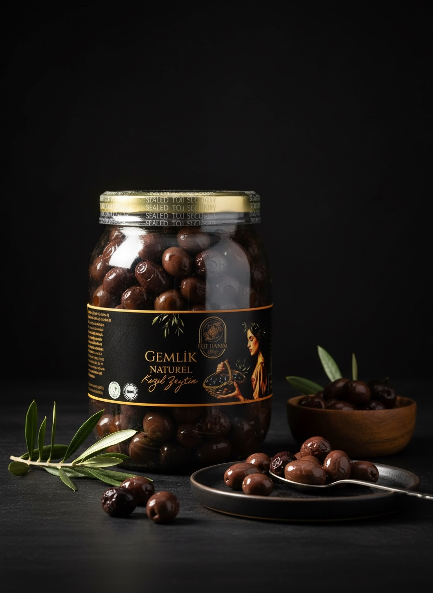 Gemlik Naturel M (mega)Kızıl Zeytin – 1 kg