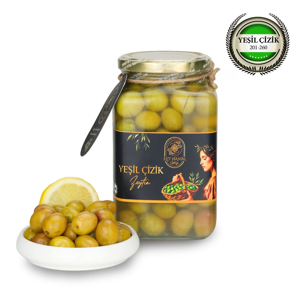Gemlik Yeşil Çizik Zeytin – (Net 600 gr)
