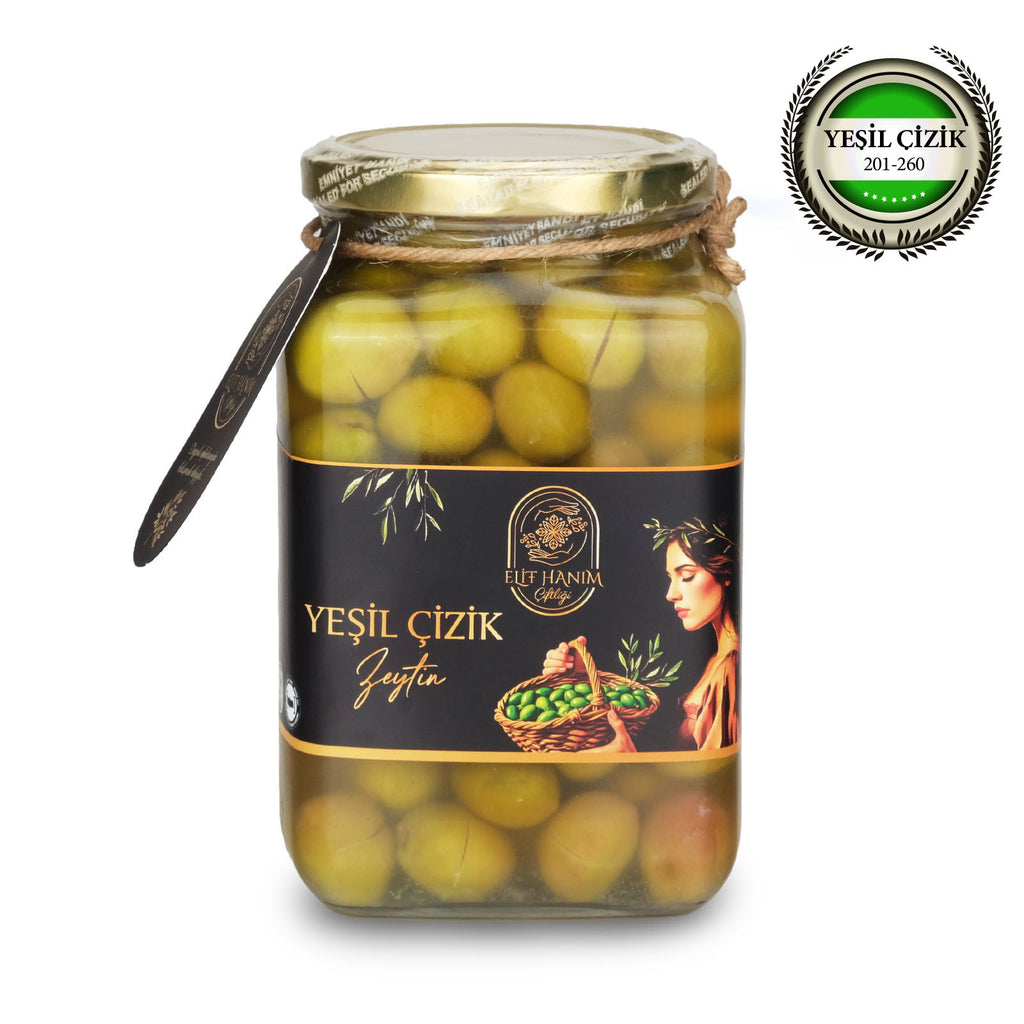 Gemlik Yeşil Çizik Zeytin – (Net 600 gr)
