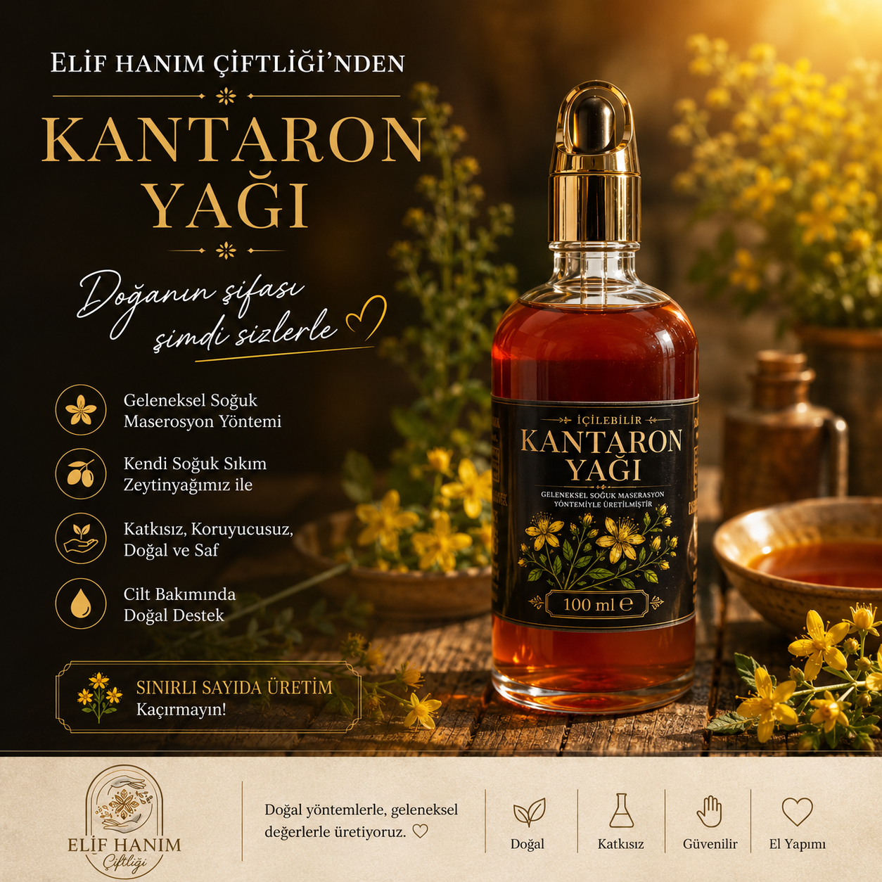 İçilebilir Sarı Kantaron Yağı 100 ml