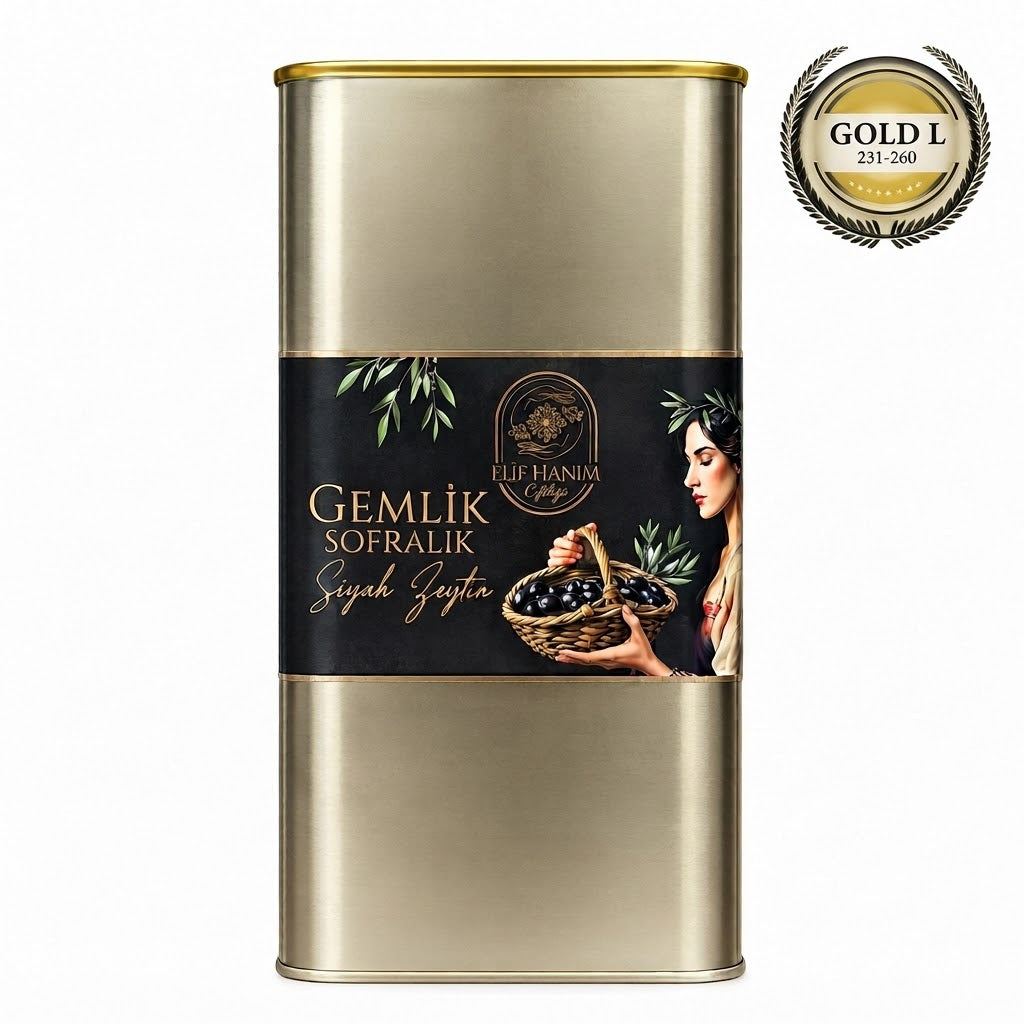 Gemlik Gold Siyah Zeytin 1 kg (Teneke)
