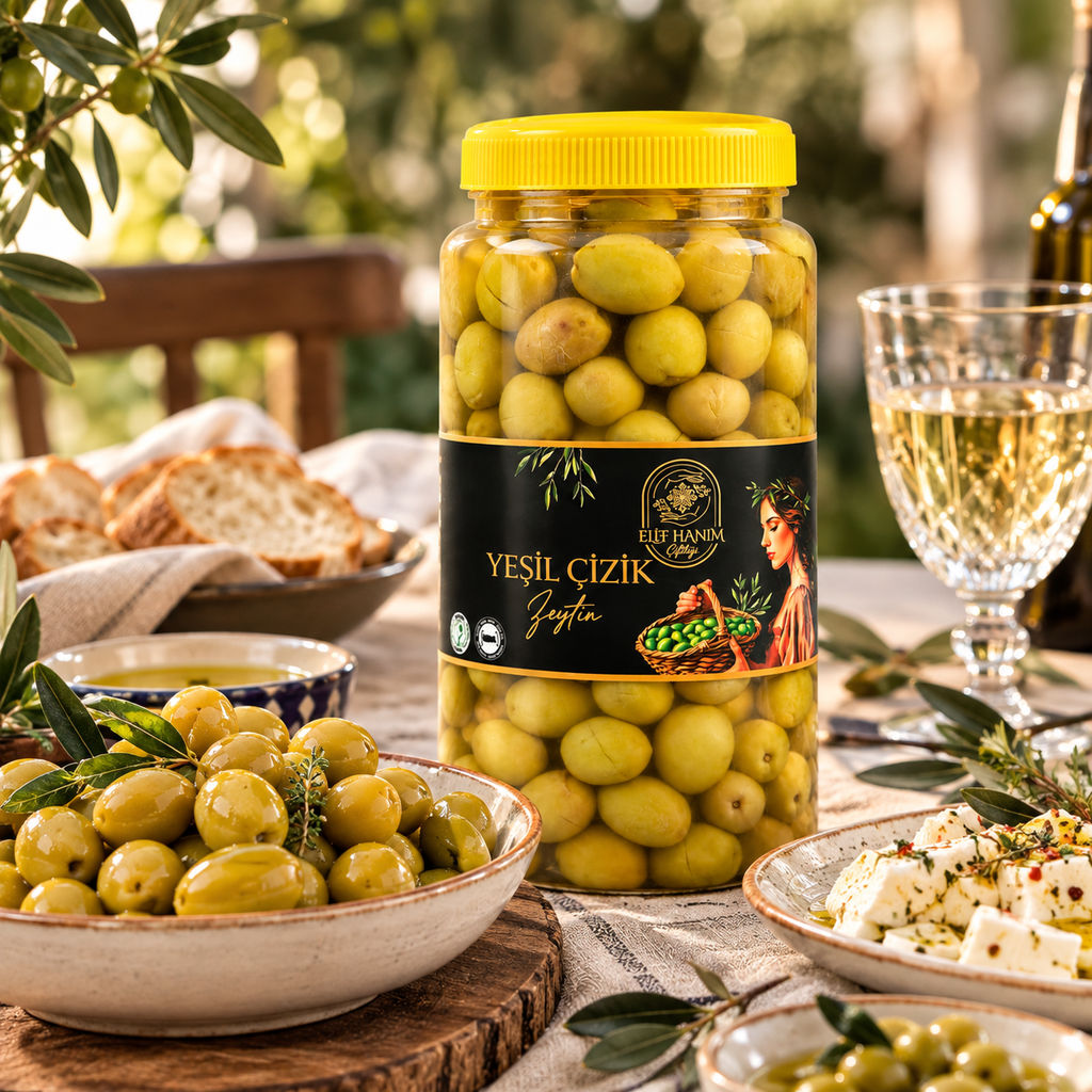 Gemlik Yeşil Çizik Zeytin Net 1 Kg